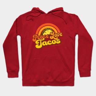 PEACE LOVE TACOS - Retro Rainbow Hoodie